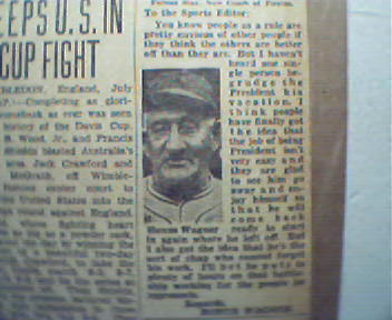 Photo and Article by Honus Wagner!