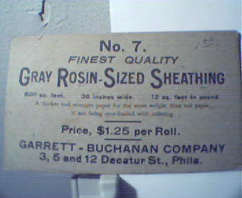 Gray Rosin Sized Sheathing No. 7 Sample!