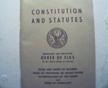 Constitution and Statutes of Elks from 1950