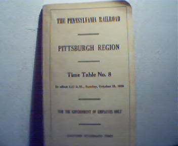 PA Railroad for Pgh Region Time Table No.8
