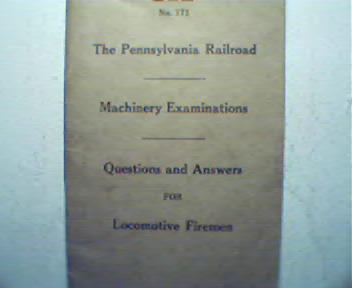 PA Railroad Machinery Examinations Q&A 1930