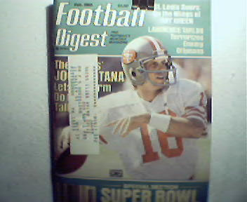 Football Digest-2/85 Joe Montana! K.Winslow,T.Peters!