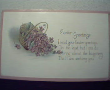 Victorian Era Easter Card, Pstmkrd 1918! Color!