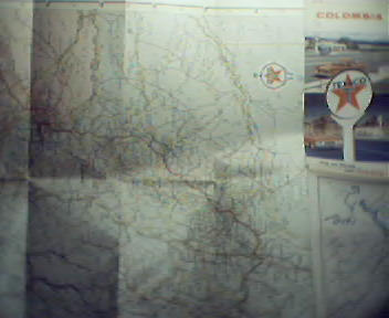 Texaco Map of Colombia South America from 1962!