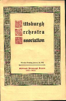 Pittsburgh Orchestra 16th Season Program
