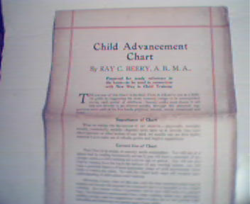 Child Advancement Chart by Ray Beery c1940s!