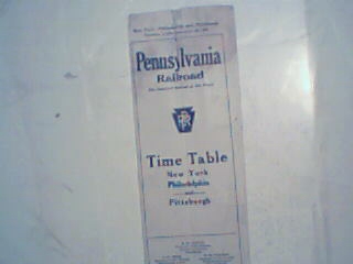 Pennsylvania Rail Road Timetable 1929!