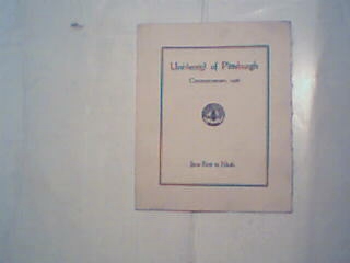 University of Pittsburgh 1926 Commencement  Announcment