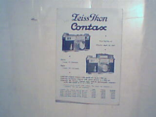 Brochure for Zeiss Ikon Contax  from c 1937!