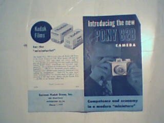 Kodak Pony  828 Camera  Brochure c1930s!
