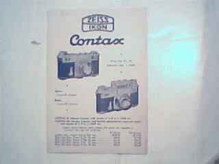 Zeiss Contax Camera Brochure c1940s!