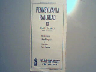 Pennsylvania Railroad Time Tables-1943!