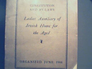 Constitution and By-Laws for Ladies Aux. Jewish Aged Hm