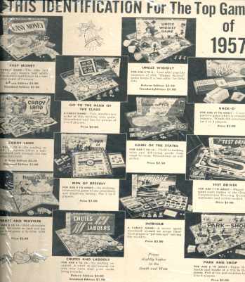 Milton Bradley Top Games of 1957 ad