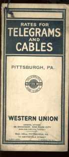 Western Union rates telegrams cables 1920s