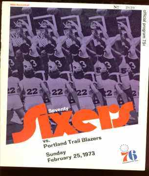 Seventy Sixers vs Portland Trail Blazers 1973
