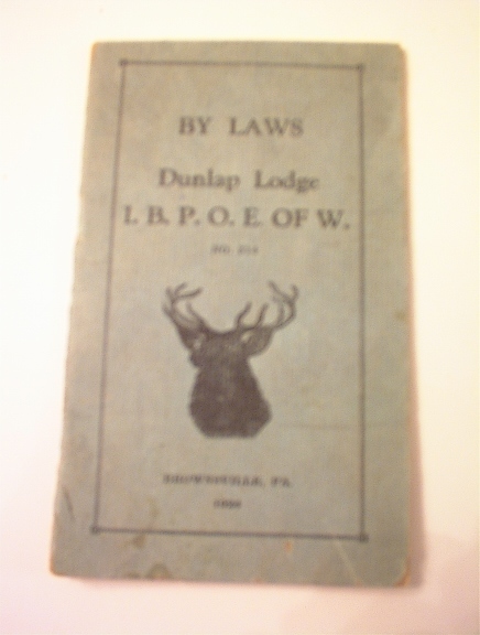 By Laws Dunlap Lodge I.B.P.E.OFW. 1924 (click to enlarge)