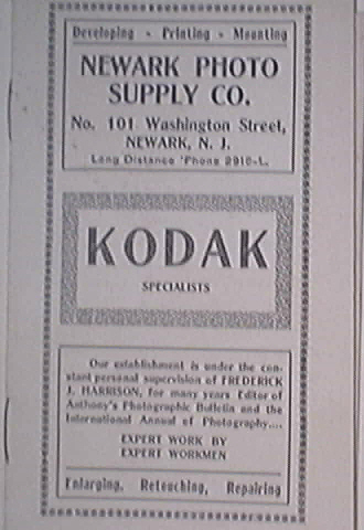 c.1920 Newark Photo Supply Co. KODAK Specialists c.1920 Newark Photo Supply Co. KODAK Specialists