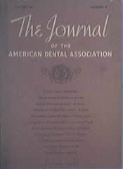 The Journal of the A.D.A. 3/1939 Facial Casts,Gelatin