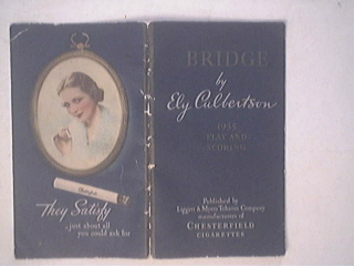 Bridge by Ely Culbertson 1935 Chesterfield Cigarettes