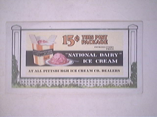 c1930 "National Dairy" Ice Cream Pittsburgh Ice Cream