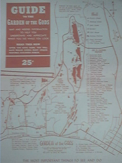 1956 GUIDE To The GARDEN Of The GODS Information Map