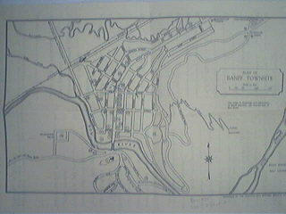 1950's Plan Of Banff Townsite Map,Buildings and Attract