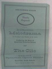 1958 The Old Spearfish Opera House Program