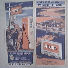 c1940 ATLANTIC Road Map West Virginia, Virginia