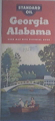 1955 Standard Oil Road Map of Georgia Alabama