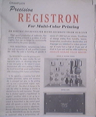 CHAMPLIN Precision REGISTRON for Multi-Color Printing