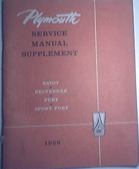 Plymouth Service Manual Savoy, Sport Fury, Fury, 1959