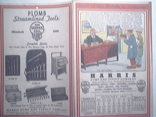 Harris Pump and Supply Co. 1/1947 Cartoon Calendar