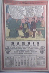 Harris Pump and Supply Co. 6/1947 Cartoon Calendar