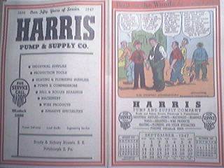 Harris Pump and Supply Co. 9/1947 Cartoon Calendar