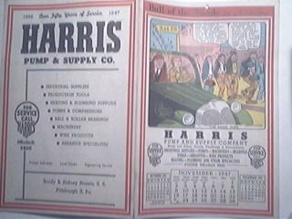 Harris Pump and Supply Co. 11/1947 Cartoon Calendar