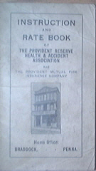 Provident Mutual Fire Insurance Co., Rate Book, 1923