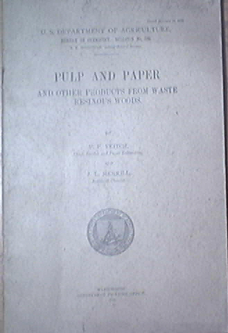 U.S. Department of Agriculture Pulp and Paper, 1913
