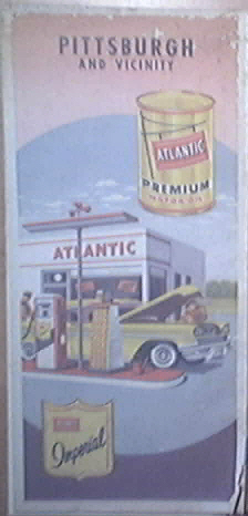 1959 ATLANTIC Pittsburgh and Vicinity Road Map