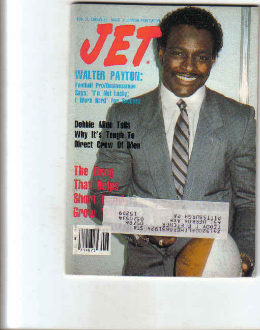 JET Magazine Nov 18, 1985 Walter Payton, Debbie Allen (click to enlarge)