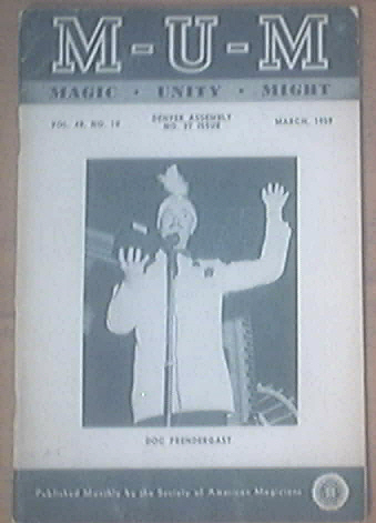 M-U-M Magazine March 1959 Doc PRENDERGAST