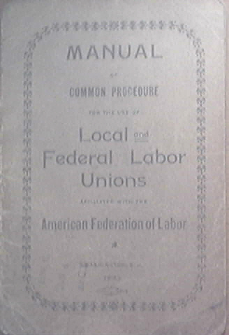 1933 Manual of Local and Federal Labor Unions