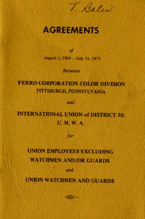 Agreements for UMWA; 1969-72