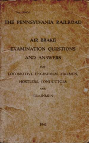 PA Railroad Air Brake Examination; 1942