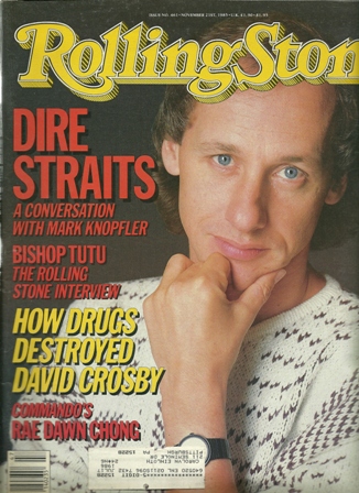 Rolling Stone Mag. 11/21/85, No.461 MARK KNOPFLER Rolling Stone Mag. 11/21/85, No.461 MARK KNOPFLER