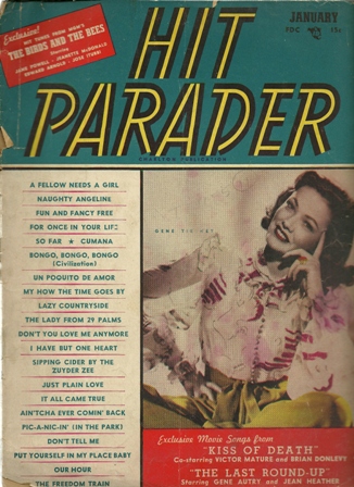 HIT PARADER JAN 1943,GENE TIERNEY