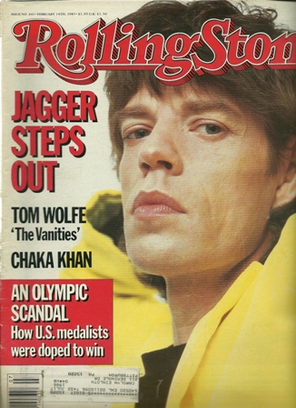 Rolling Stone Mag. 2/14/85, MICK JAGGER Rolling Stone Mag. 2/14/85, MICK JAGGER