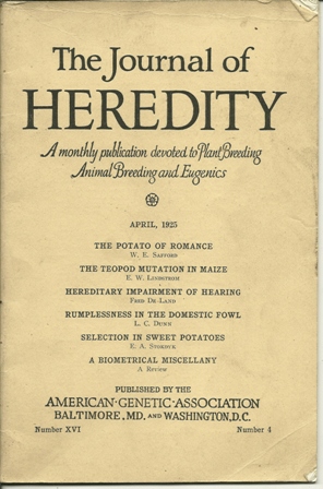 JOURNAL OF HEREDITY APRIL 1925