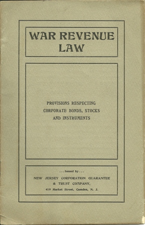 WAR REVENUE LAW PAMPHLET