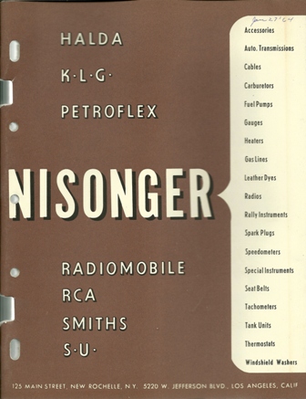 NISONGER SALES BROCHURE JAN. 1964